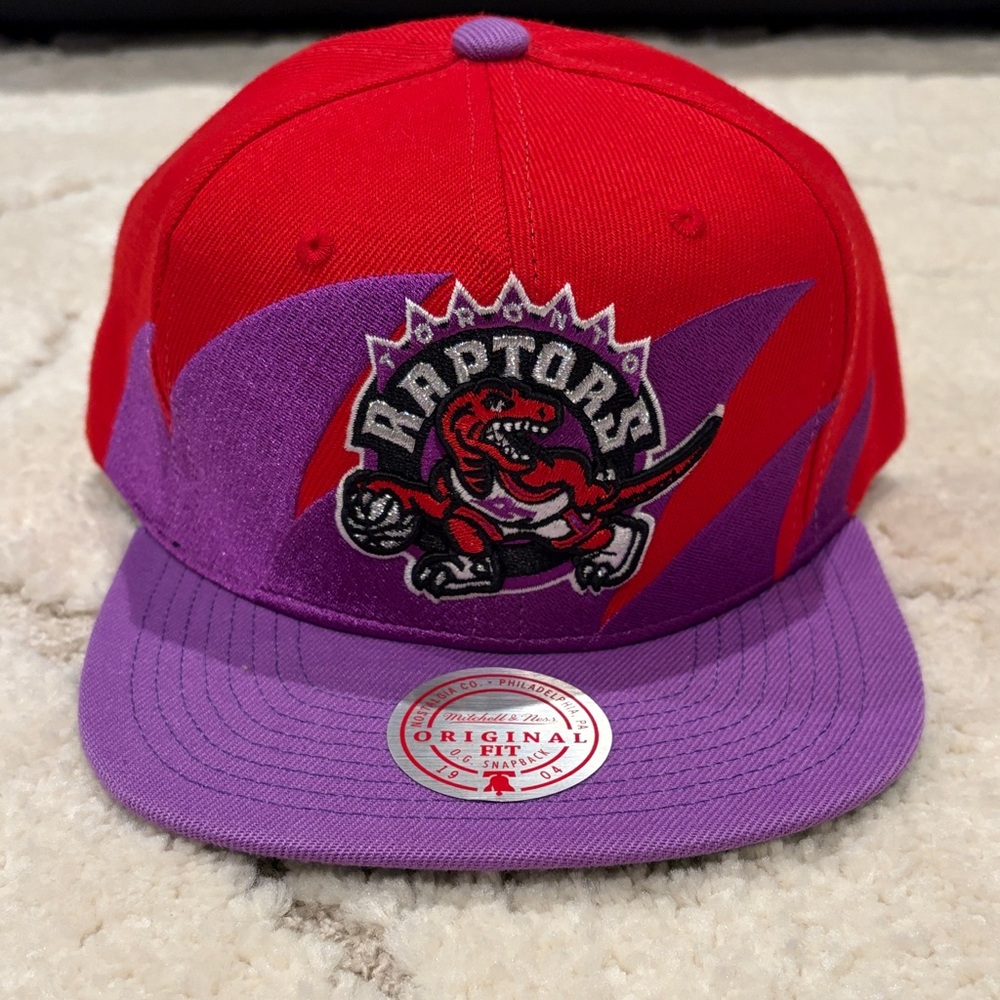 Mitchell & Ness Red and Purple Raptors Snapback